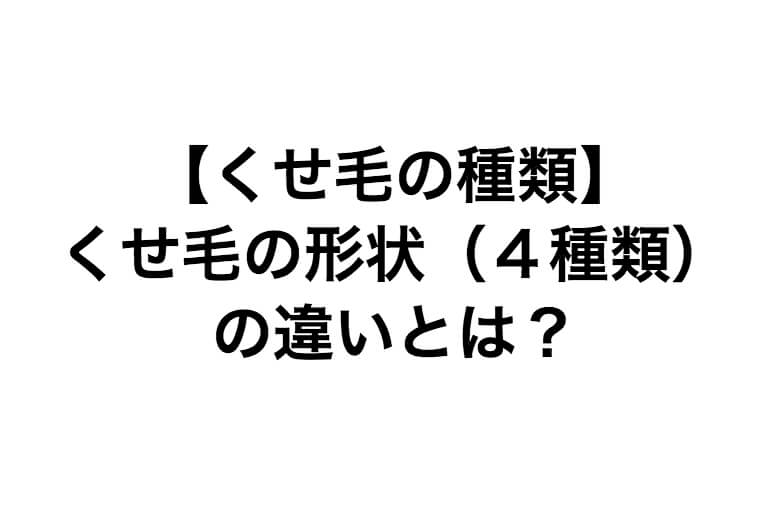 あなたの髪質は？日本人特有のくせ毛タイプ・形状（４種類）の違い。