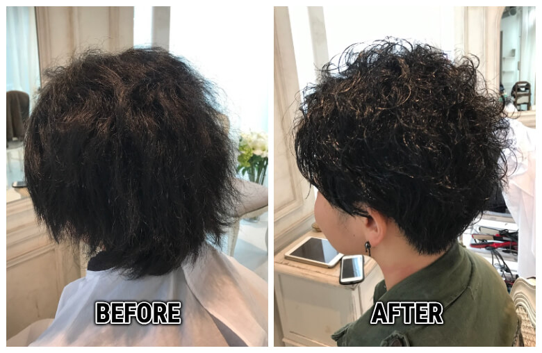 強いくせ毛を活かして メンズライクで可愛いショートヘアにカット